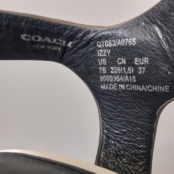 COACH 'Izzy' Genuine Leather Heeled Sandal in Chalk Sz 7B - Picture 8 of 14